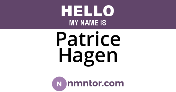 Patrice Hagen