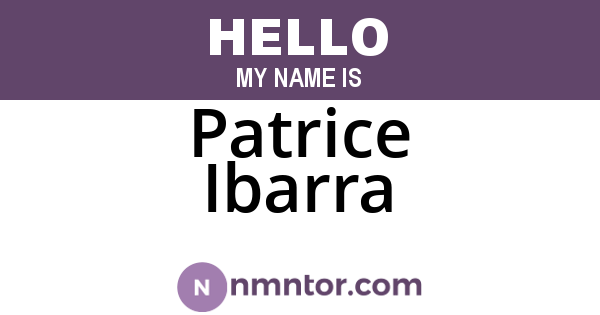 Patrice Ibarra