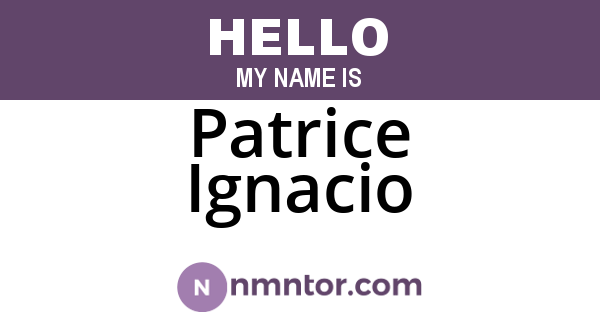 Patrice Ignacio