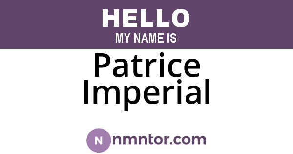 Patrice Imperial