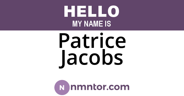 Patrice Jacobs