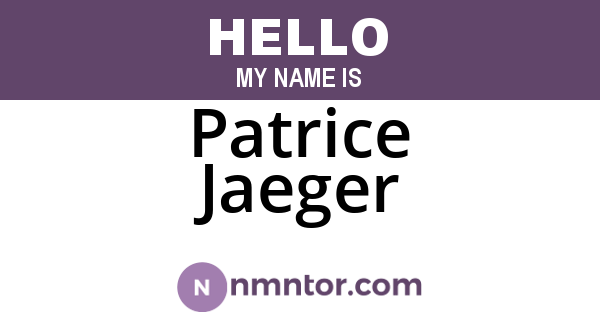 Patrice Jaeger