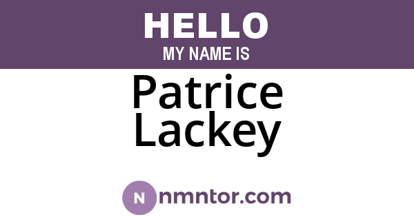 Patrice Lackey