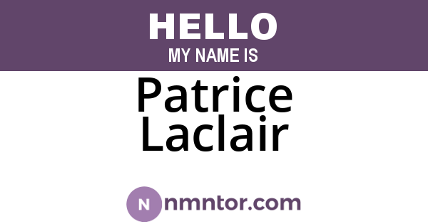 Patrice Laclair
