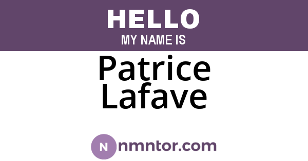 Patrice Lafave