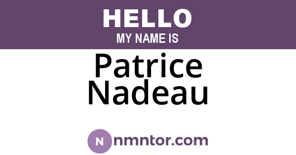 Patrice Nadeau