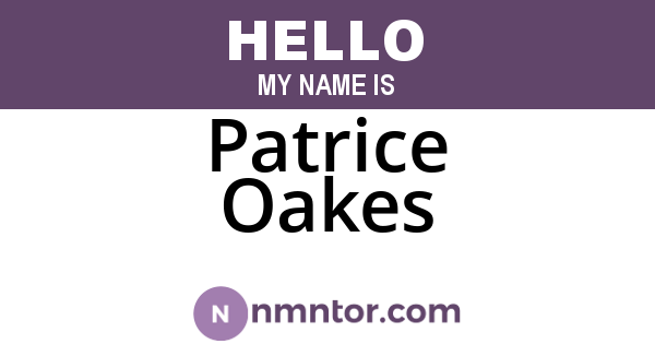 Patrice Oakes