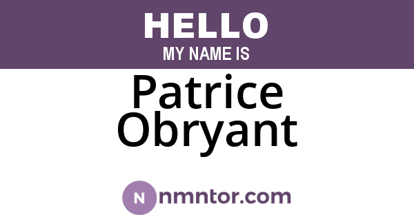 Patrice Obryant