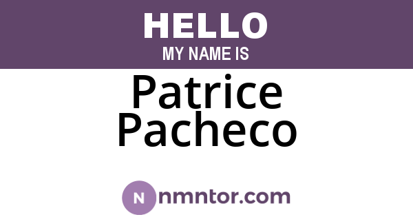 Patrice Pacheco