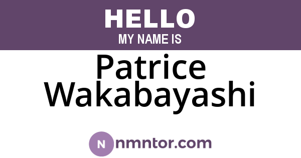 Patrice Wakabayashi