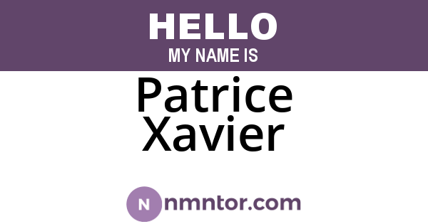 Patrice Xavier