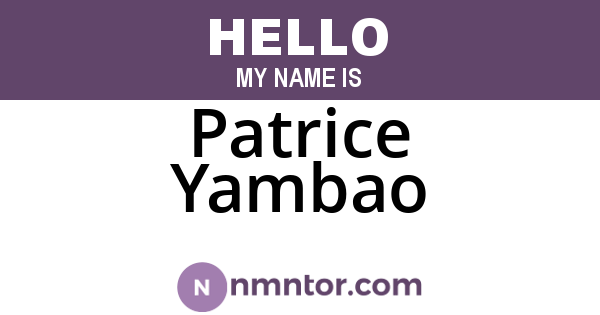 Patrice Yambao
