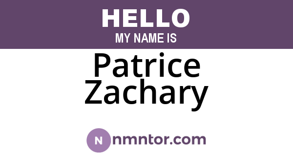 Patrice Zachary
