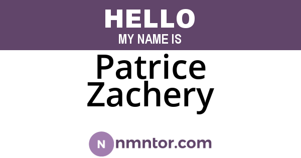 Patrice Zachery