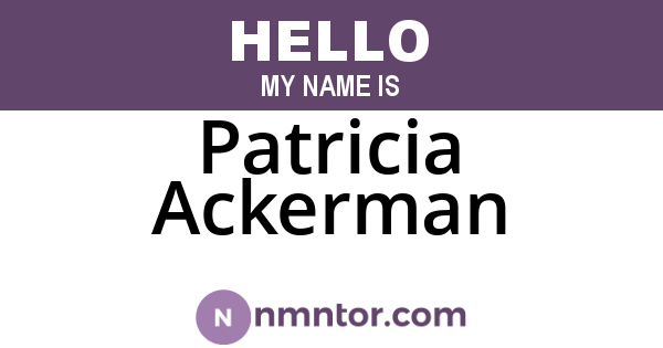 Patricia Ackerman