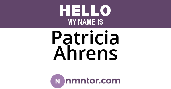 Patricia Ahrens
