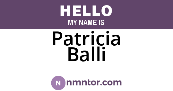 Patricia Balli