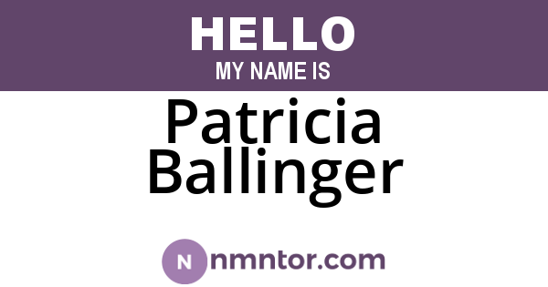 Patricia Ballinger