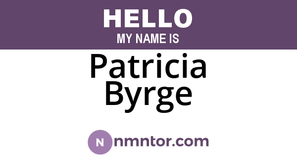 Patricia Byrge