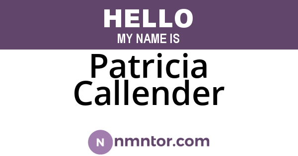 Patricia Callender