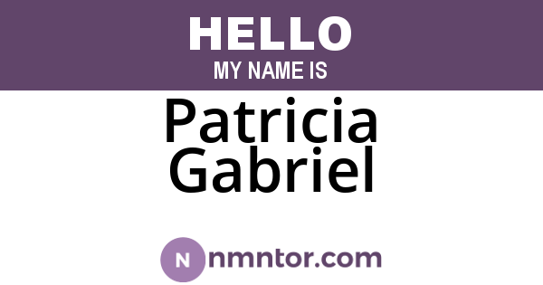 Patricia Gabriel
