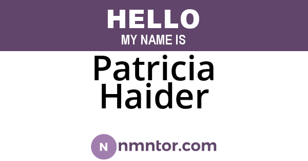 Patricia Haider