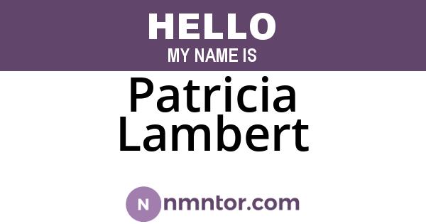 Patricia Lambert
