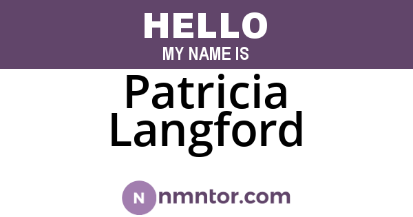 Patricia Langford
