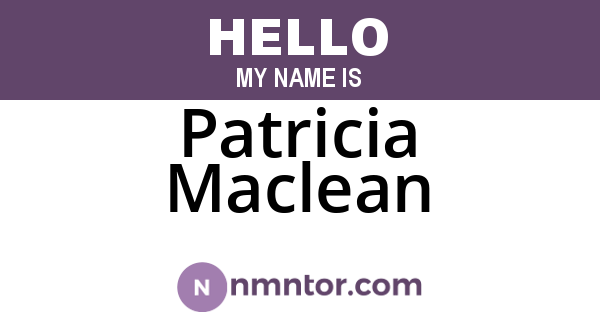 Patricia Maclean
