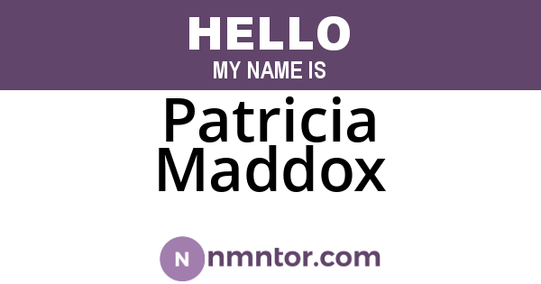 Patricia Maddox