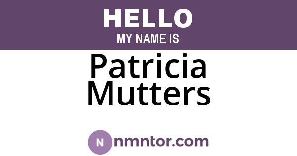 Patricia Mutters