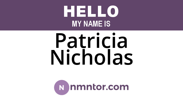 Patricia Nicholas