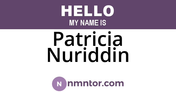 Patricia Nuriddin