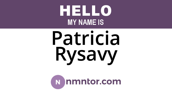 Patricia Rysavy