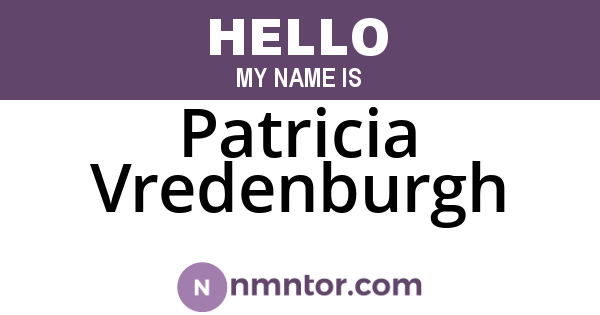 Patricia Vredenburgh