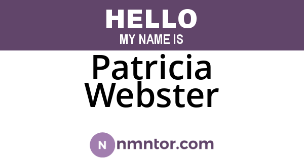 Patricia Webster