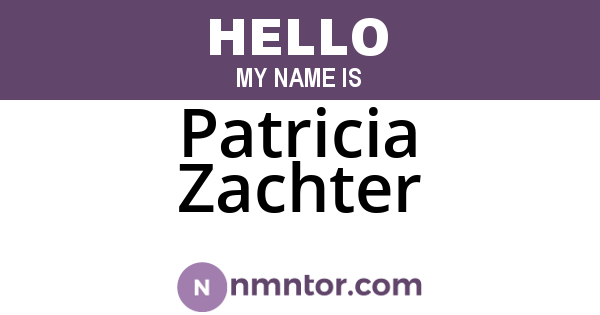 Patricia Zachter