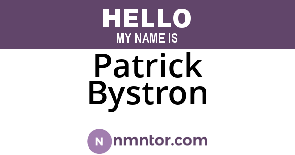 Patrick Bystron