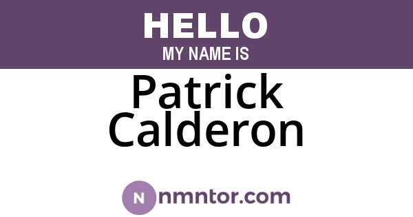 Patrick Calderon
