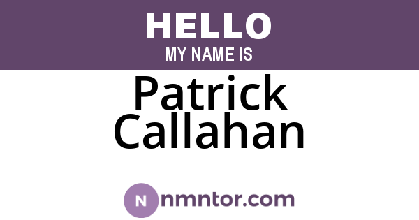 Patrick Callahan
