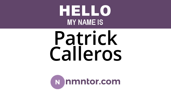 Patrick Calleros