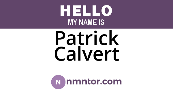 Patrick Calvert