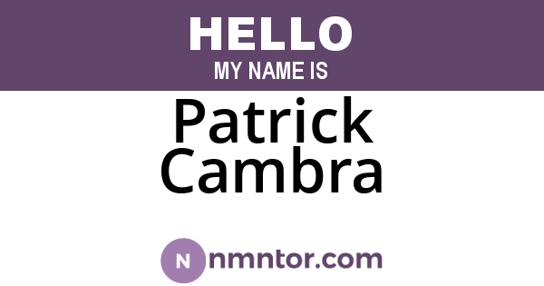 Patrick Cambra
