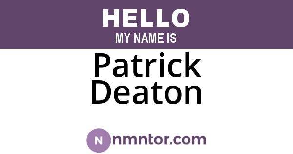 Patrick Deaton