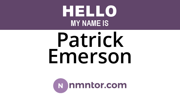 Patrick Emerson