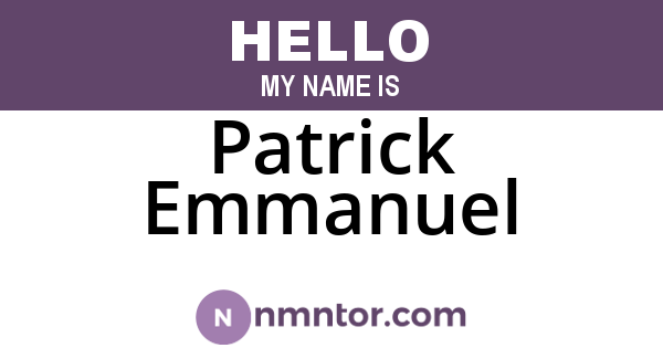 Patrick Emmanuel