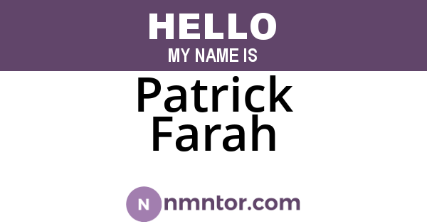 Patrick Farah