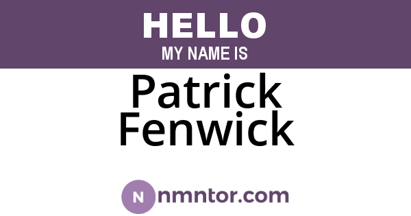 Patrick Fenwick
