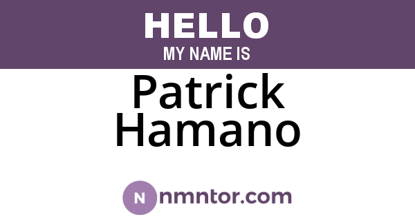 Patrick Hamano