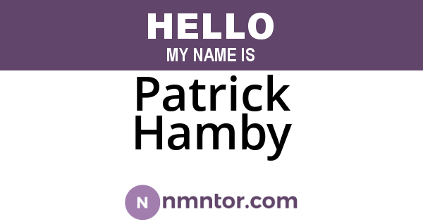 Patrick Hamby